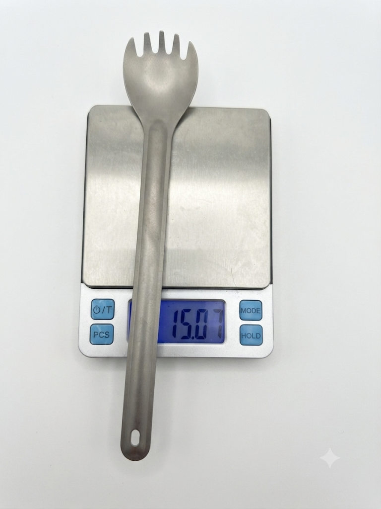 Ultralight Titanium Spork with Orange Carrying Bag