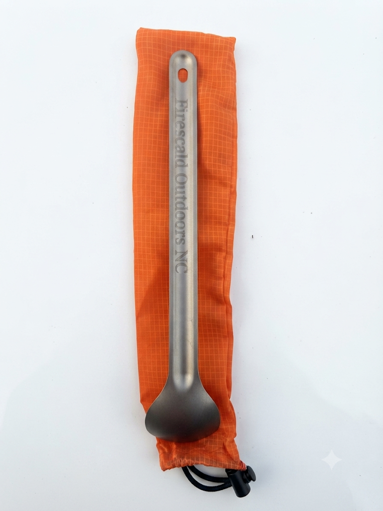 Ultralight Titanium Spork with Orange Carrying Bag